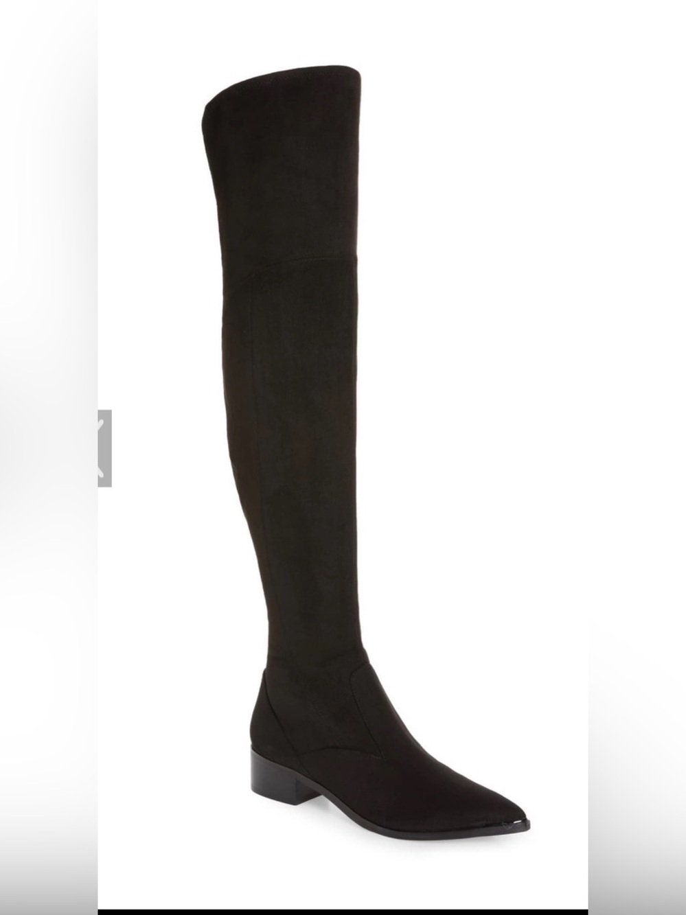 Marc Fisher ML Yakira Over the Knee Low Block Heel Boots in Black Fabric